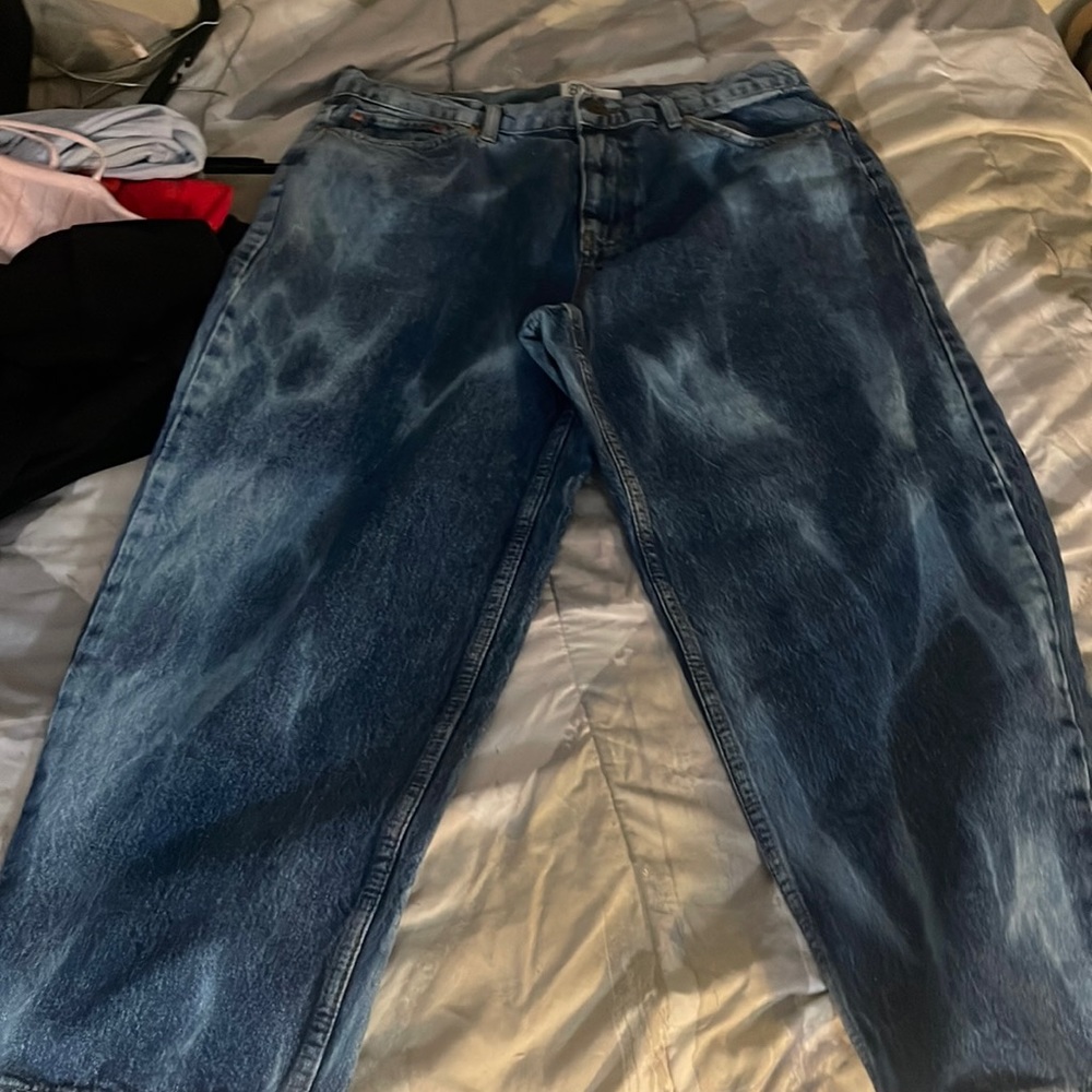 Denim wide legged jeans